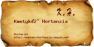 Kmetykó Hortenzia névjegykártya